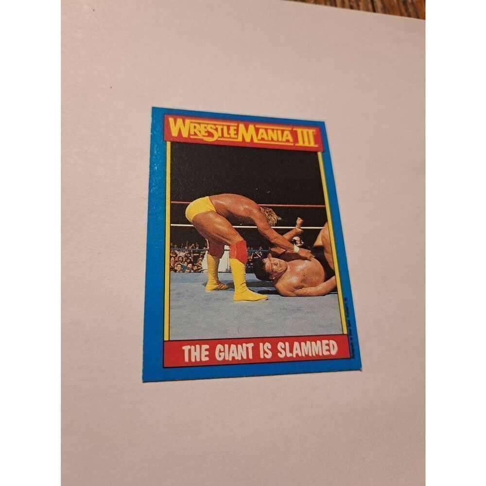 1987 Topps WWF Hulk Hogan WrestleMania3 Andre The Giant Slam Card 54 Wrestling